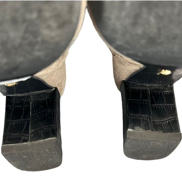 Shoes Of Prey Booties Womens 7 Tan Suede Leather Heeled Ankle Boots Pointed Toe - Picture 10 of 14